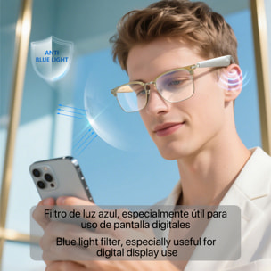 Gafas AI GY-600, traducción de +100 idiomas, asistente inteligente y reproducción de música.