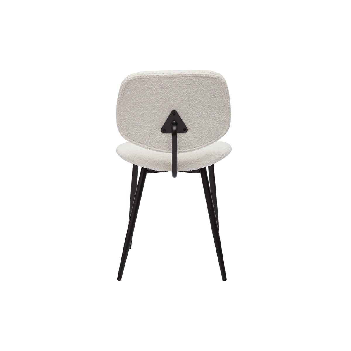 Chaises en tissu effet laine bouclée blanc et métal noir (lot de 2) TOBIAS