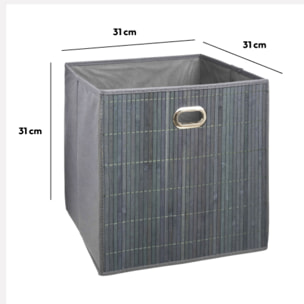 Panier latte bambou 31x31cm Gris Mix N' Modul