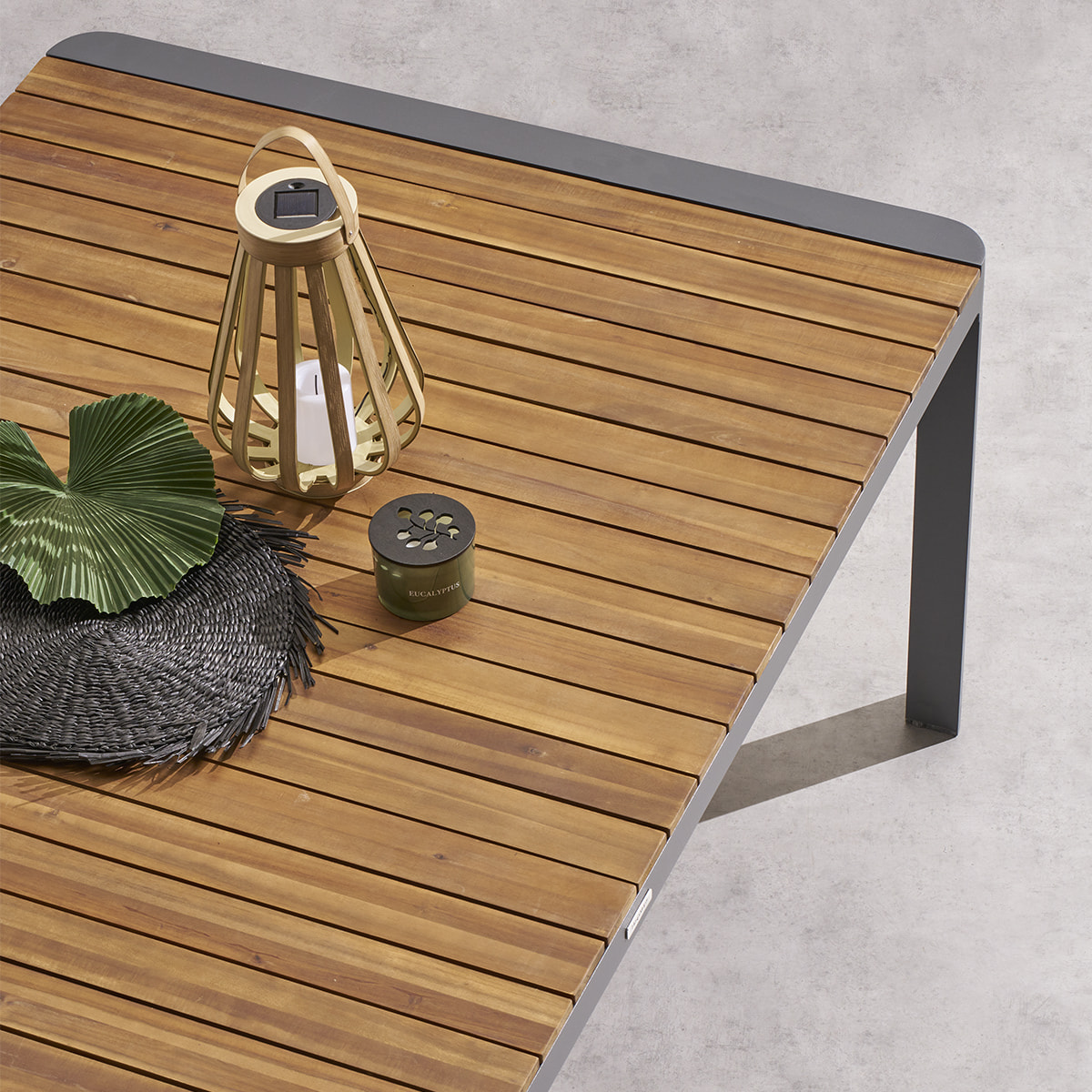 Table de jardin rectangulaire "Paradize" noyer & graphite 10 places en aluminium