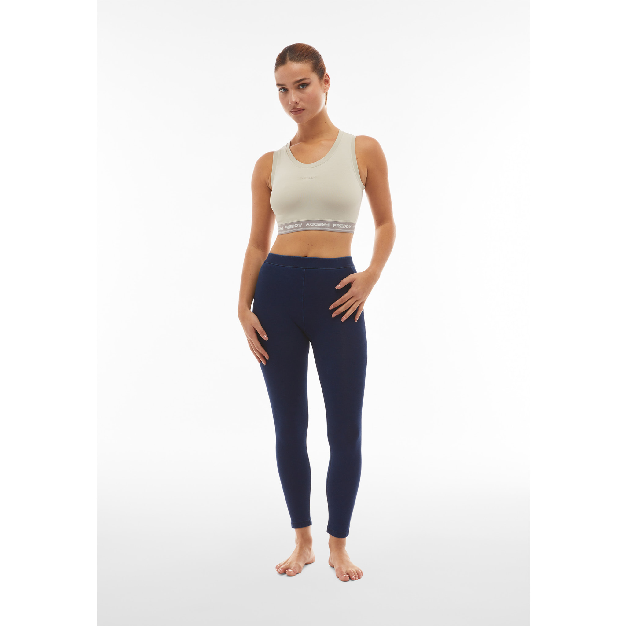 Leggings push up WR.UP® CORE vita regular in jersey denim