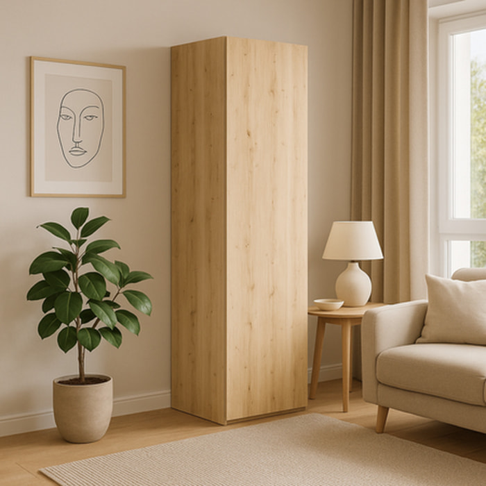 Libreria chiusa LONI 160x40 cm rovere Artisan con anta e ripiani interni