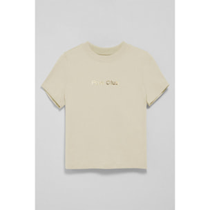 Maglietta Diamond beige con print foil Polo Club