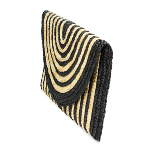 Pochette mare nera-marrone in paglia