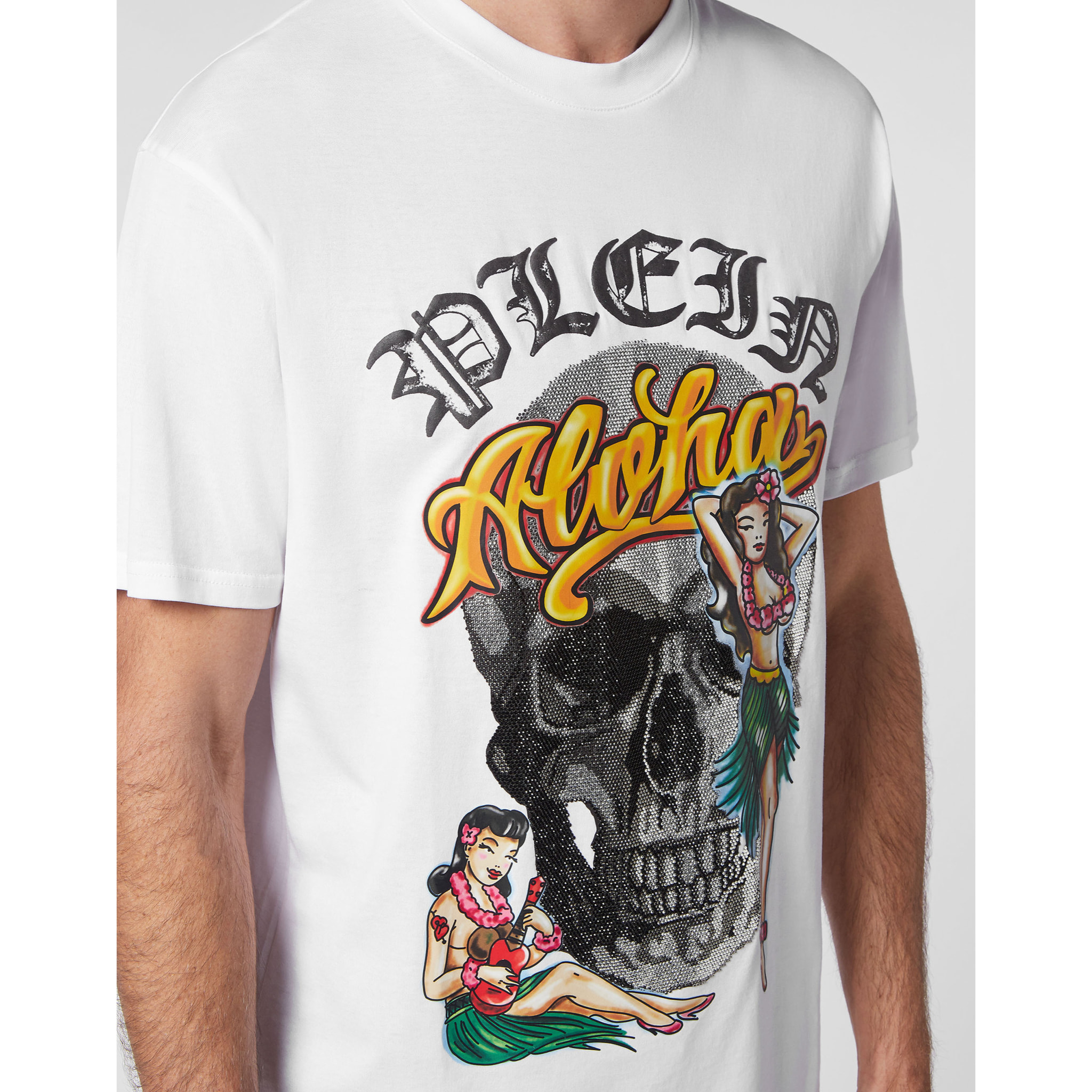 PHILIPP PLEIN Camiseta de cuello redondo y manga corta HAWAII