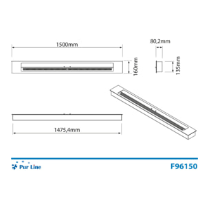 Bloque de combustión tamaño grande con fibra cerámica y regulador de llama F96150 PURLINE 7000 W