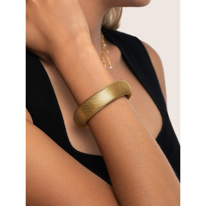 Brazalete Malla Acero Baño Oro