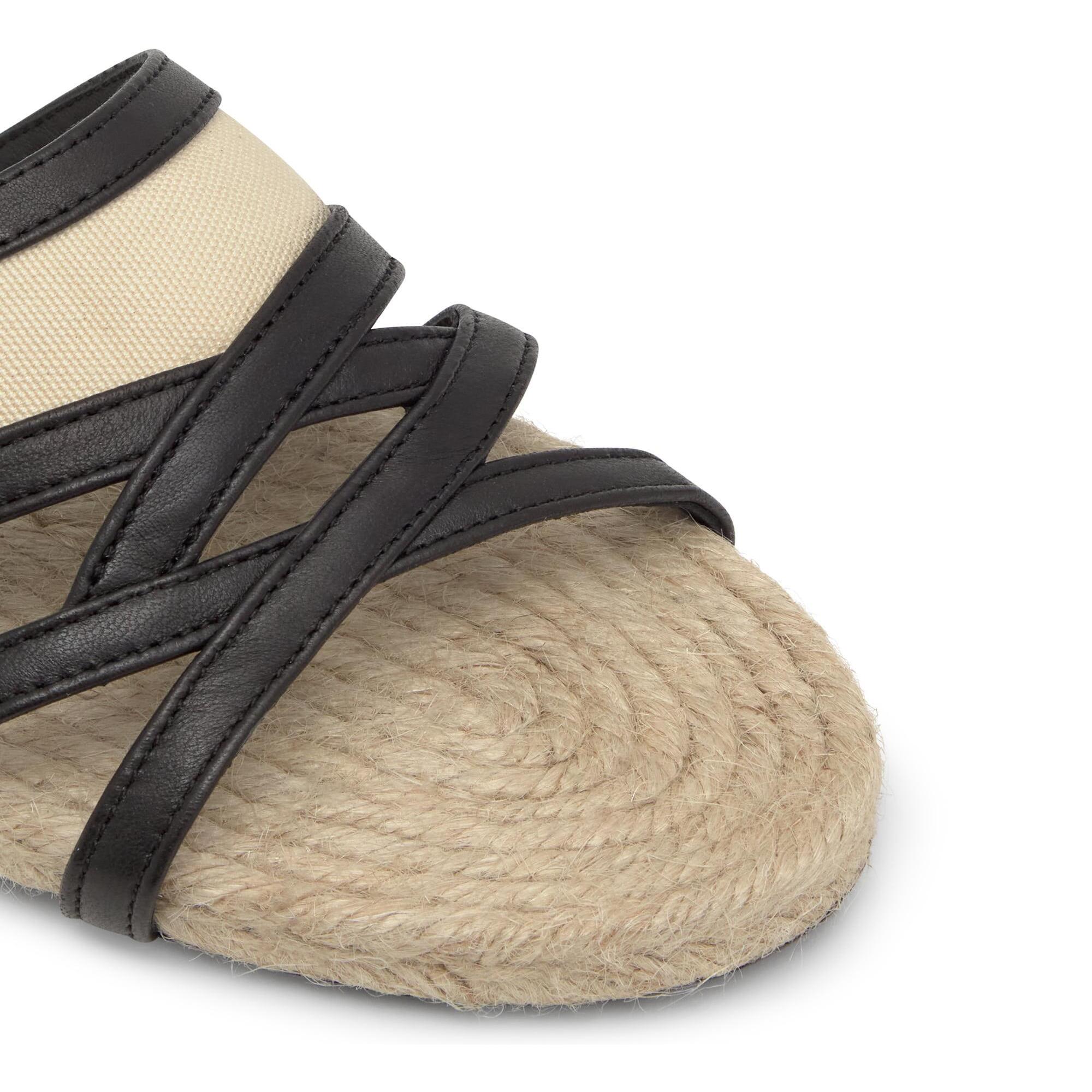 Sandalia plana slip-on Pires en napa y algodón orgánico