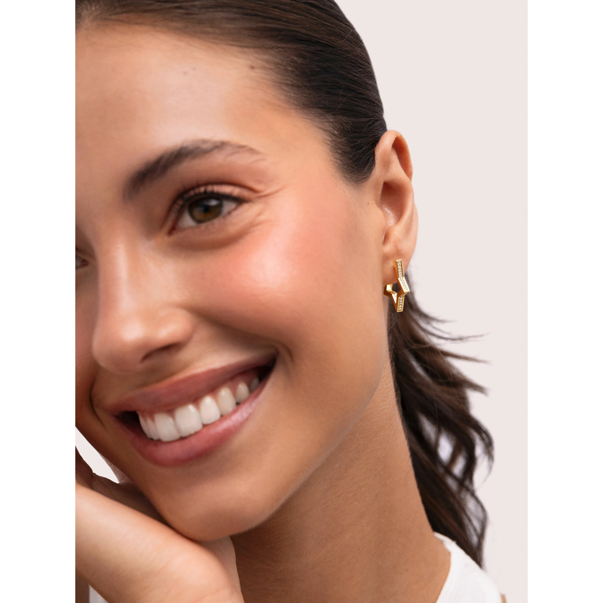 Pendientes Superstar Sparks Baño Oro
