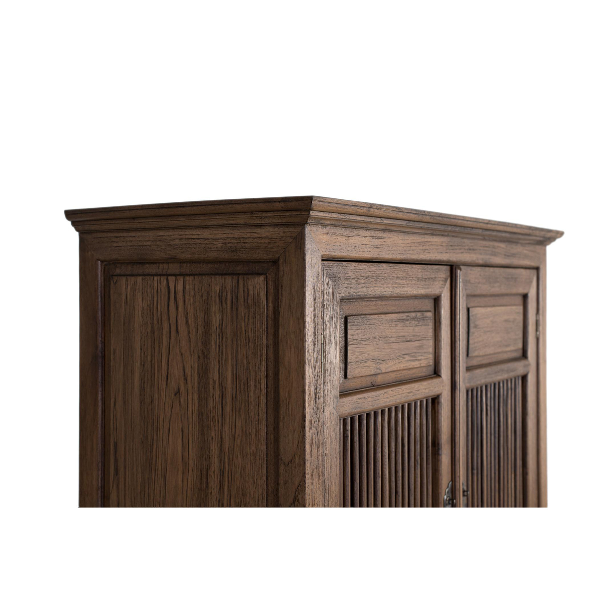 Armario de Madera de Teca 96 Cm Estilo Artesanal Vintage