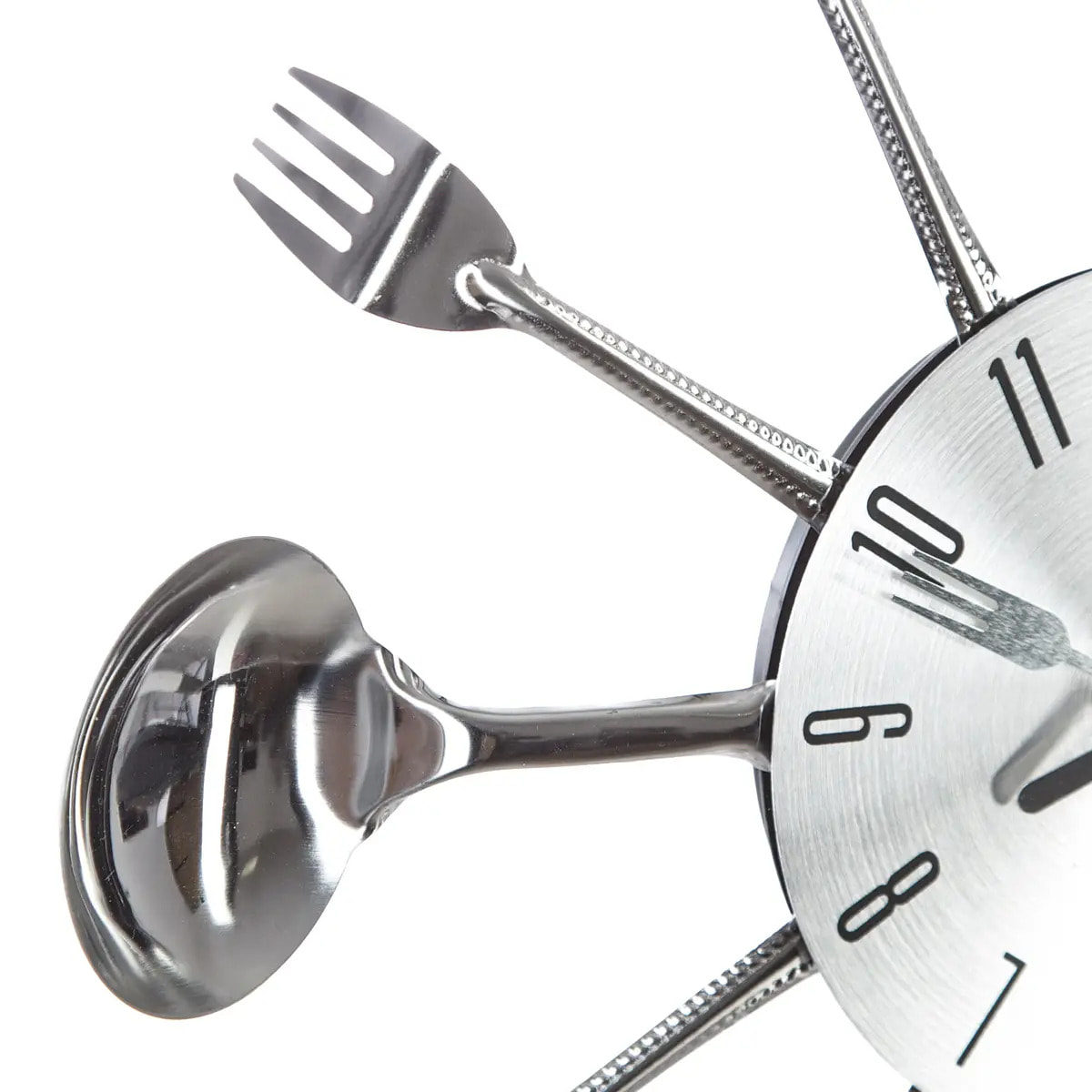 Horloge "Ustensiles" en métal argent D38cm