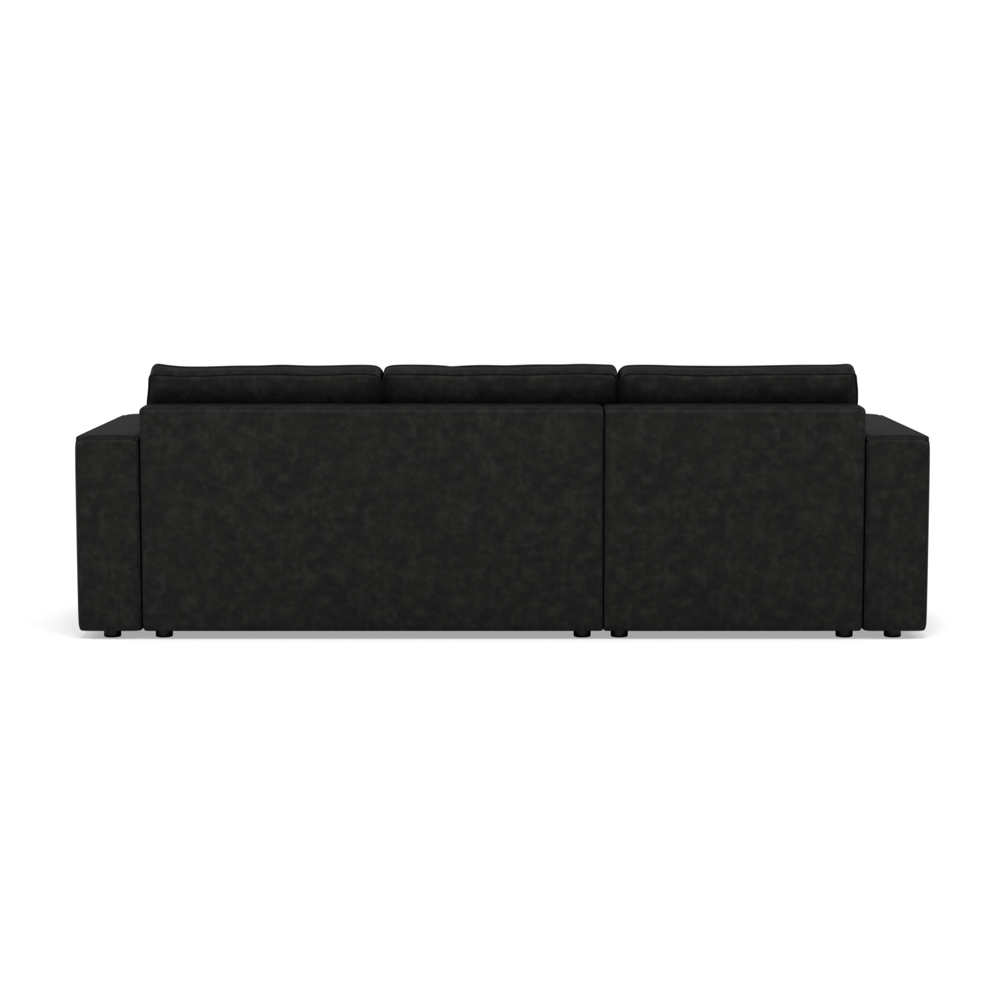 Topaze - canapé d'angle réversible 4 places convertible avec coffre en simili - Noir