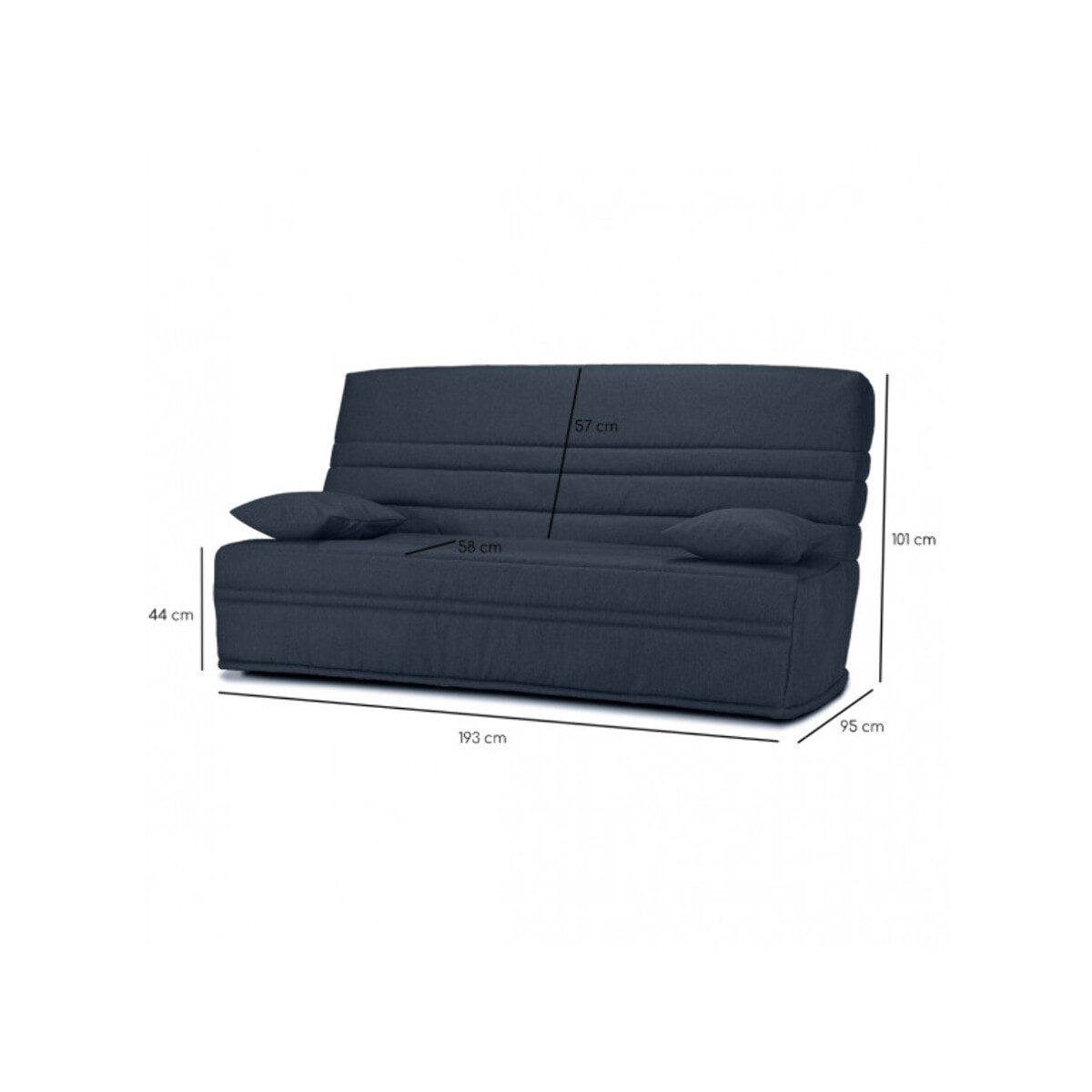 Banquette clic-clac en tissu 130x190 cm - SARAGOSSE