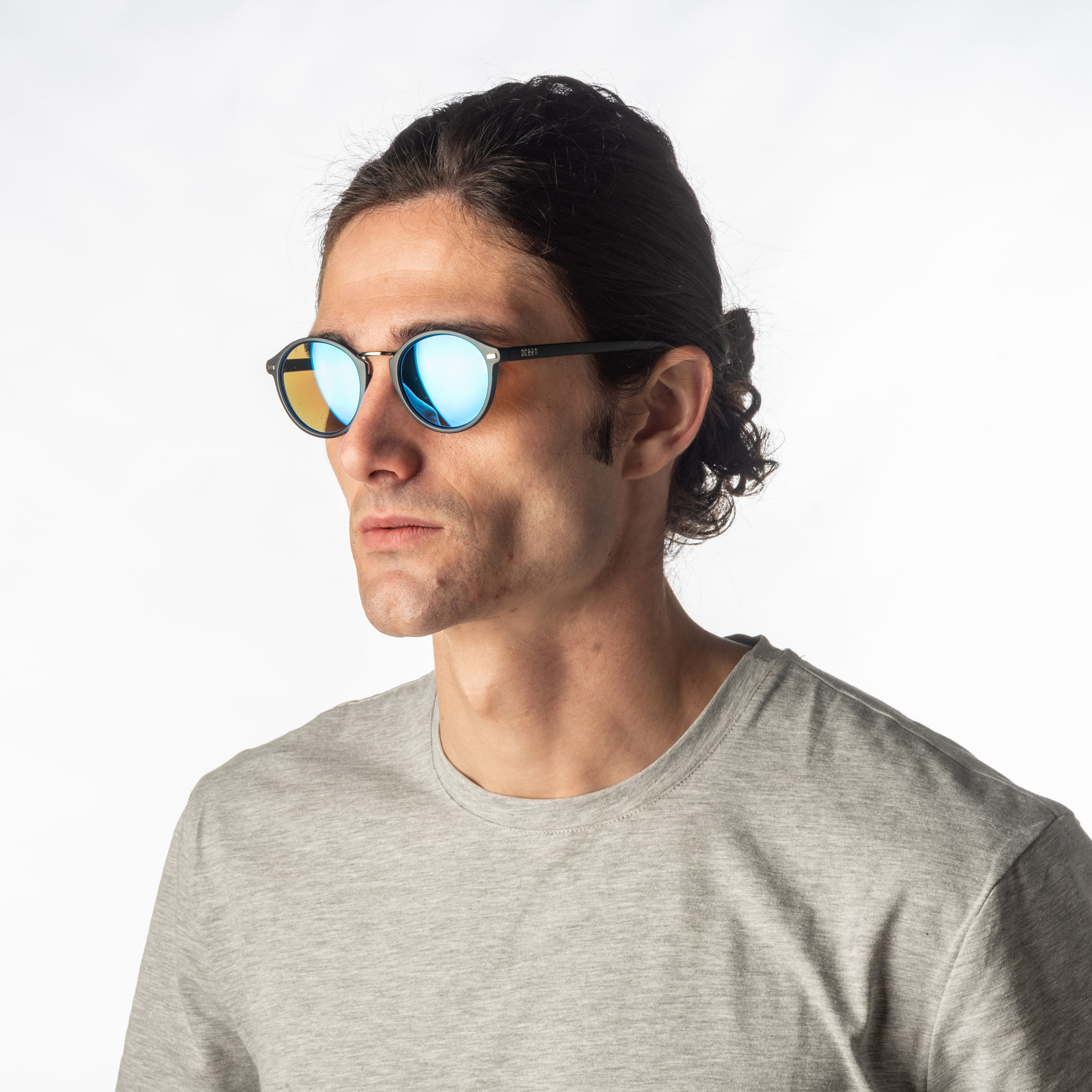 Gafas de sol OCEAN LILLE - Negro mate / Revo azul cielo