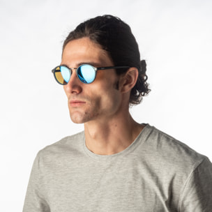 Gafas de sol OCEAN LILLE - Negro mate / Revo azul cielo