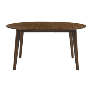 Table à manger ronde extensible finition noyer L120-150 cm LEENA