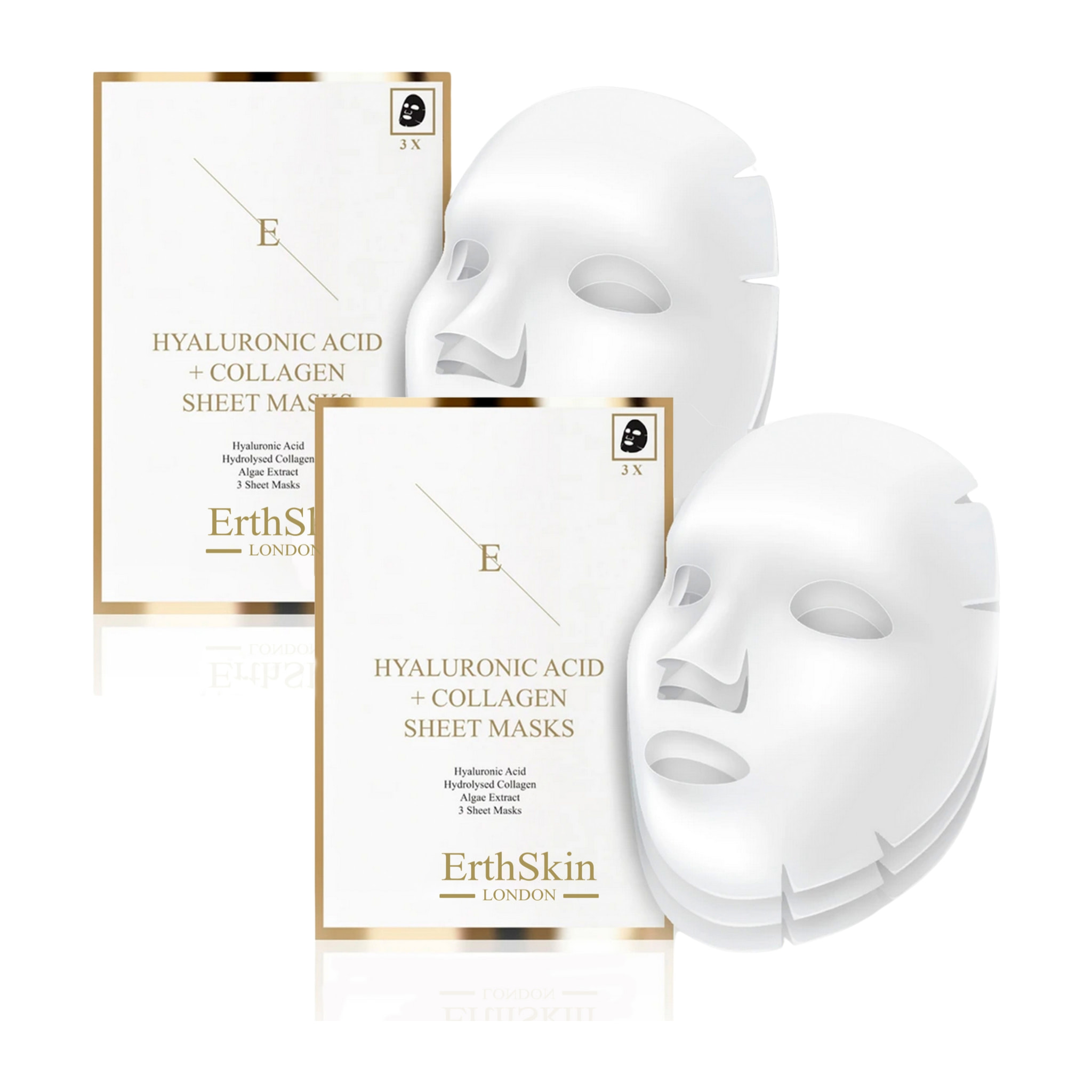 2x Mascarilla de ácido hialurónico y colágeno - 3 láminas
