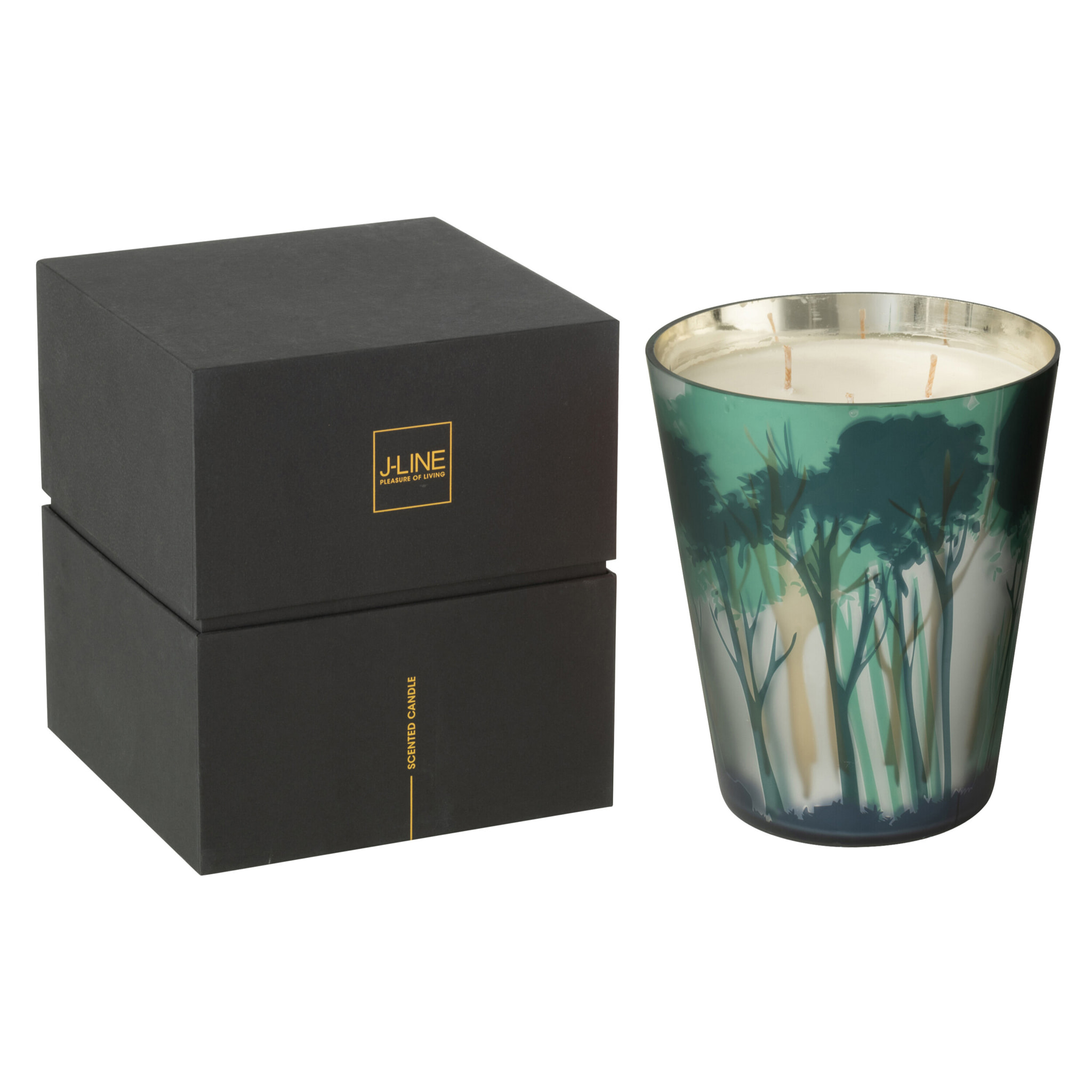 J-Line bougie parfumée Noa Forêt - All of me - verre - vert/or - large - 90H