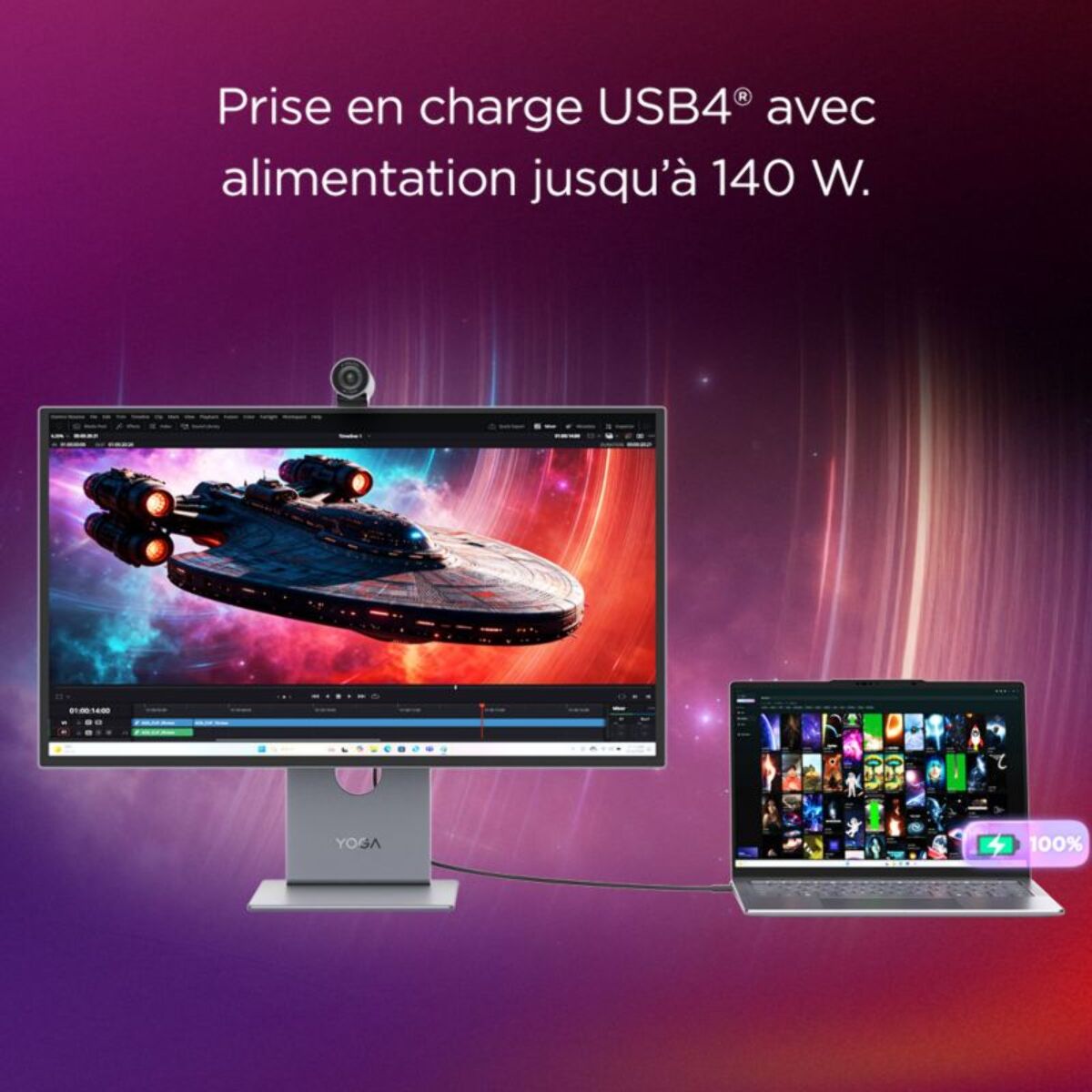 Ecran LENOVO 27UD-10 27" QD-OLED 4K 120 Hz HDR HDMI 2.1 + USB-C 140W