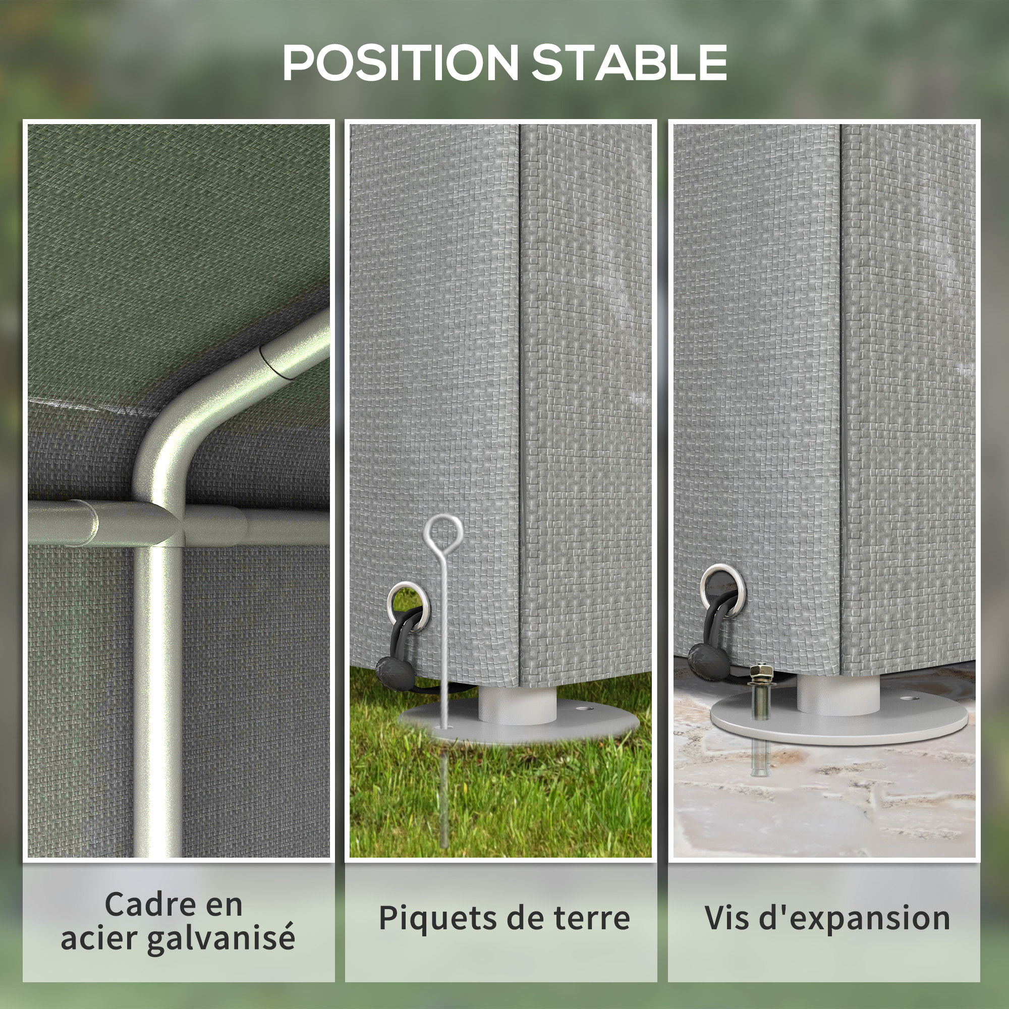 Abri de jardin tente de stockage portable abri de vélo garage pour extérieur avec cadre en acier galvanisé et grande porte, 1,6 x 2,2 m gris clair