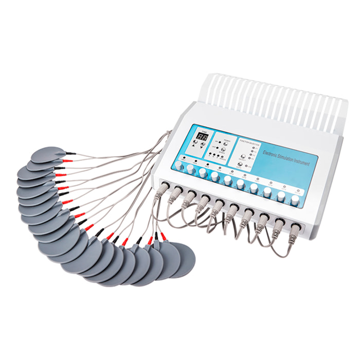 DAM EMS Electroestimulador avanzado muscular SC537. 10 canales. Intensidad completamente regulable. 39x27x12 Cm. Color: Blanco