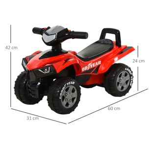 Quad Cuatrimoto para Niños con Luces Sonidos Bocina Rojo