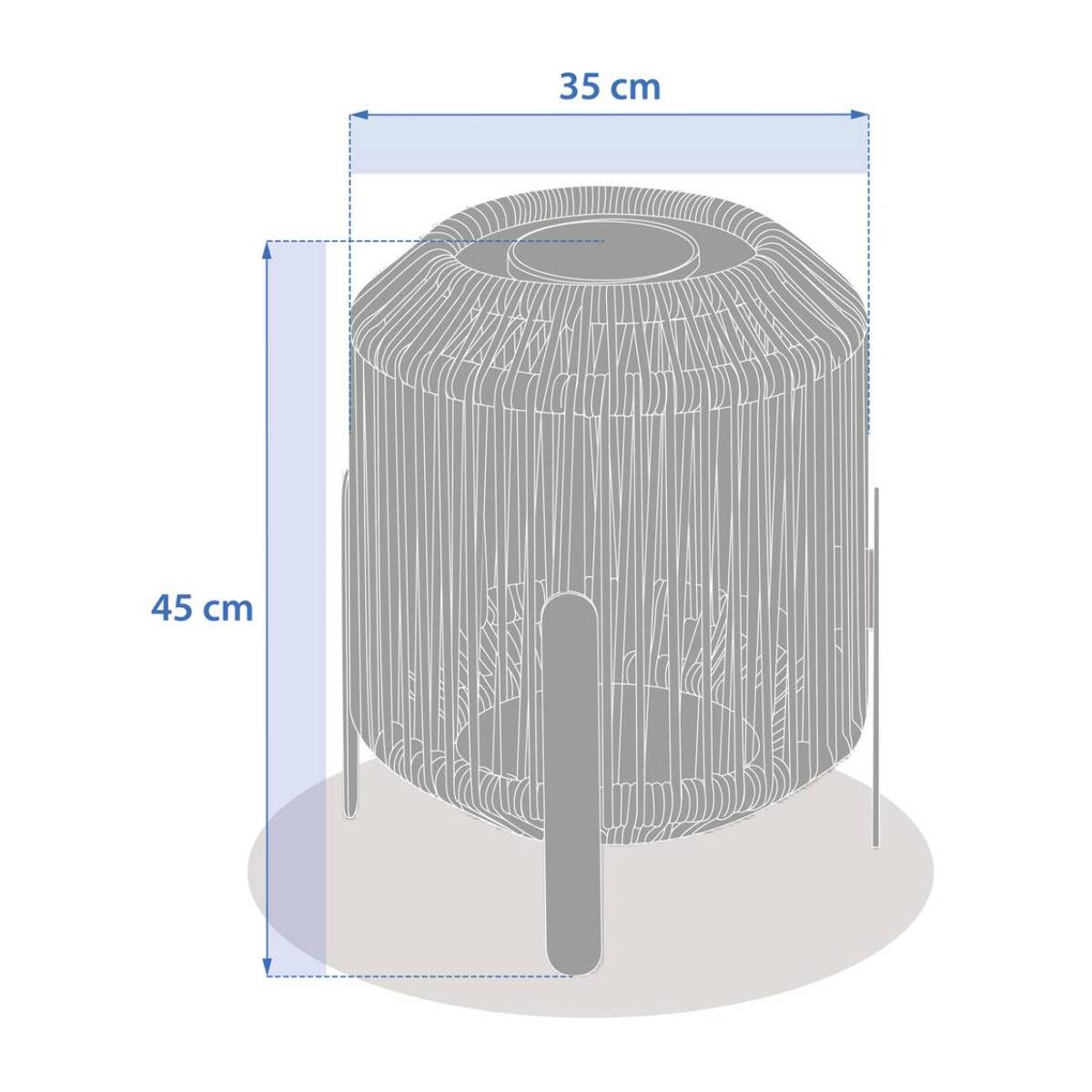 Lanterne Liny solaire argile H36cm