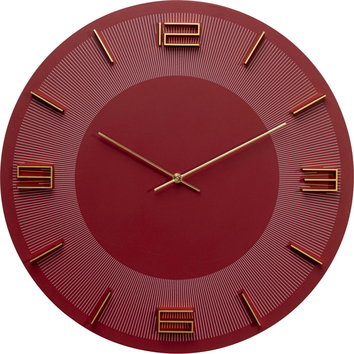 Horloge murale Leonardo rouge Kare Design