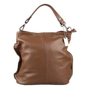 Borse Donna colore Marrone-in pelle Made in Italy L31 cm X W32 cm X H16 cmcm