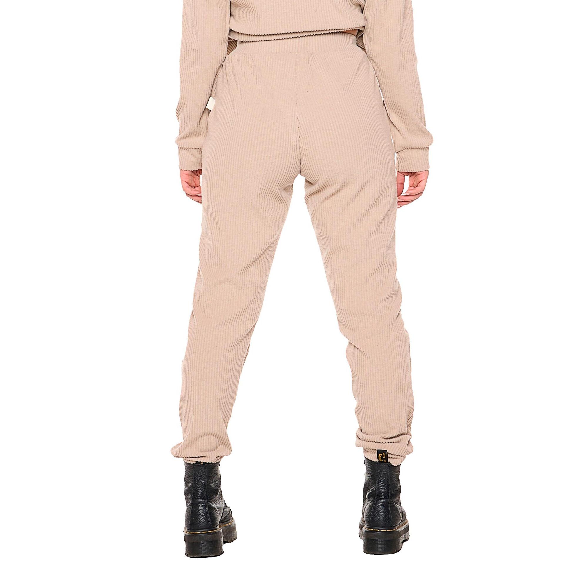 Pantalón de invierno de mujer de canalé con puños 'Relaxed'