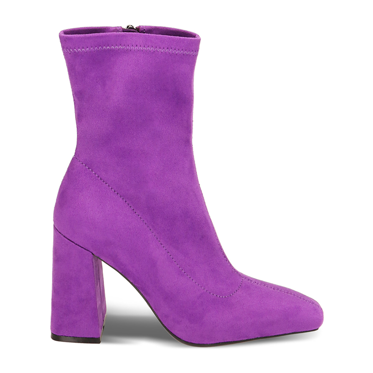 Stivaletti viola in microfibra, tacco 9,5 cm