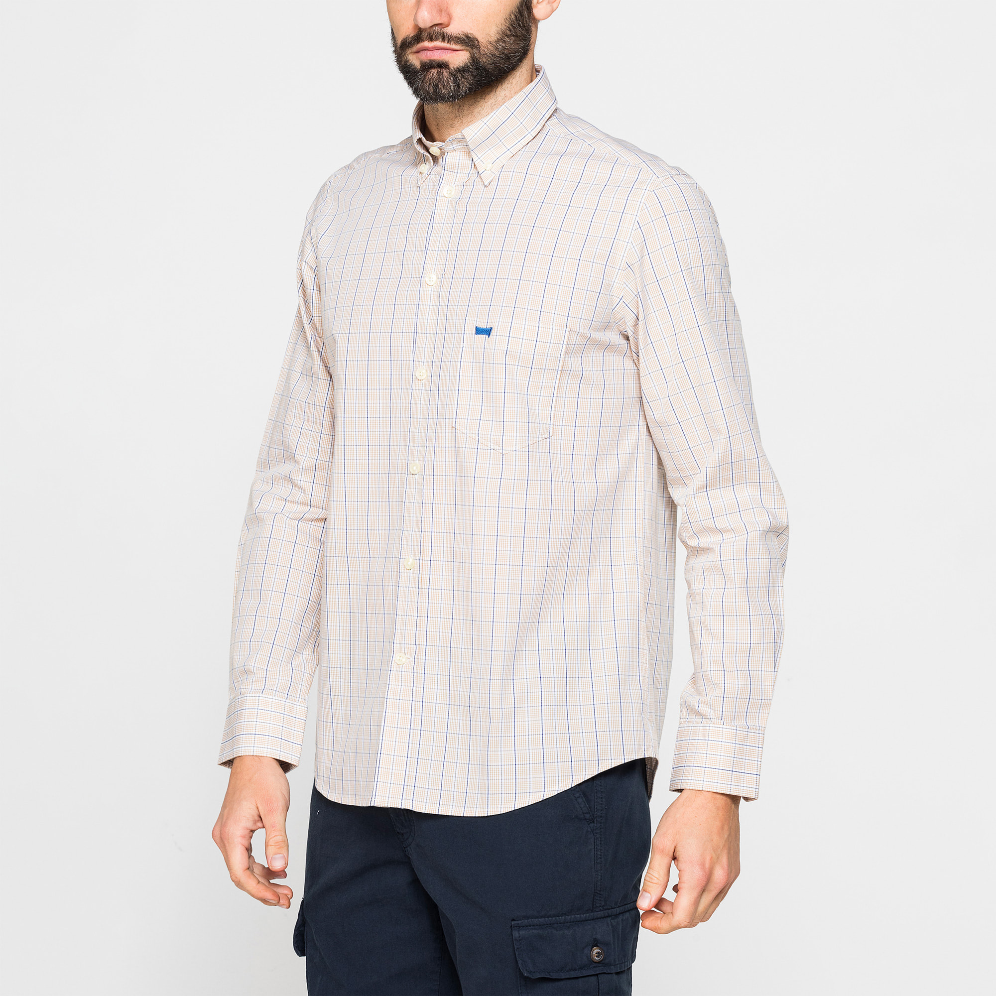 CAMICIA BUTTON-DOWN CON MANICA LUNGA E TASCHINO