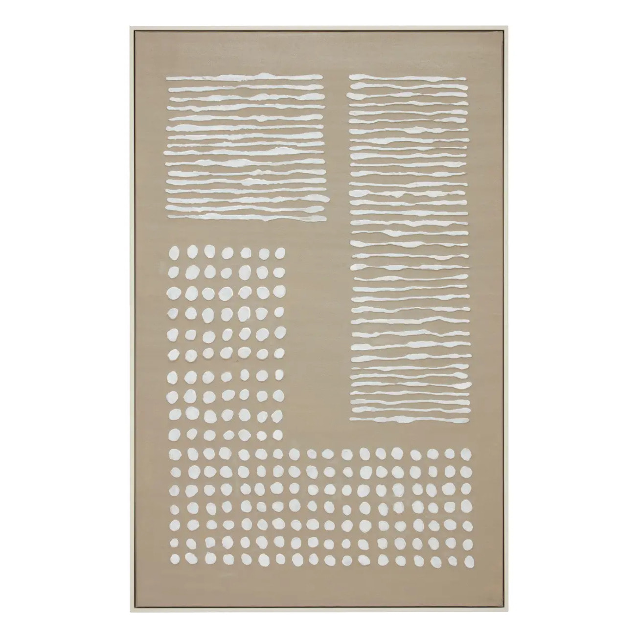 Toile peinte encadrée Farhan beige moyen 116x75cm