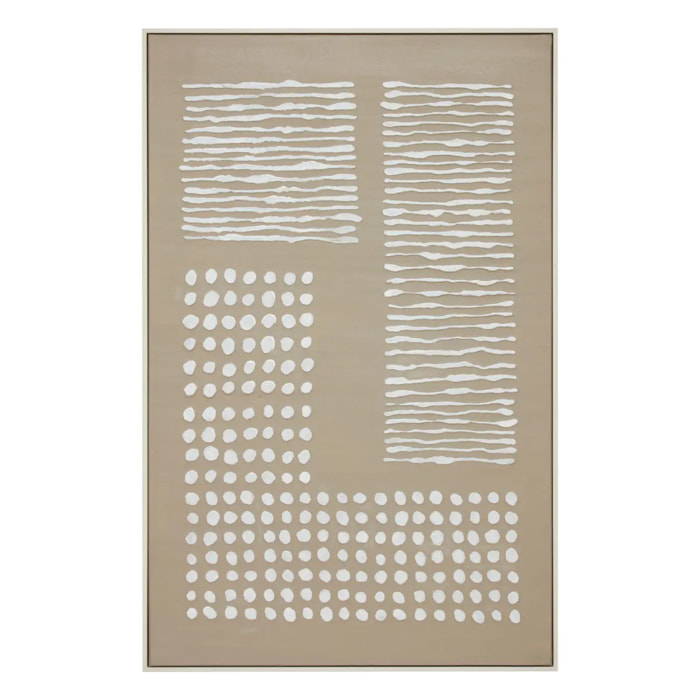 Toile peinte encadrée Farhan beige moyen 116x75cm