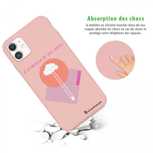 Coque iPhone 11 Silicone Liquide Douce rose pâle A La Hauteur De Mes Rêves La Coque Francaise.