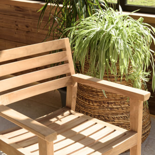 KALLY - Lot de 2 fauteuils de jardin en bois teck