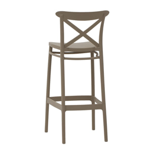 Set di 4 sgabelli LIVERPOOL in polipropilene tortora