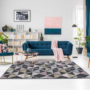 Tapis salon et chambre tissé en viscose motif scandinave SEHI