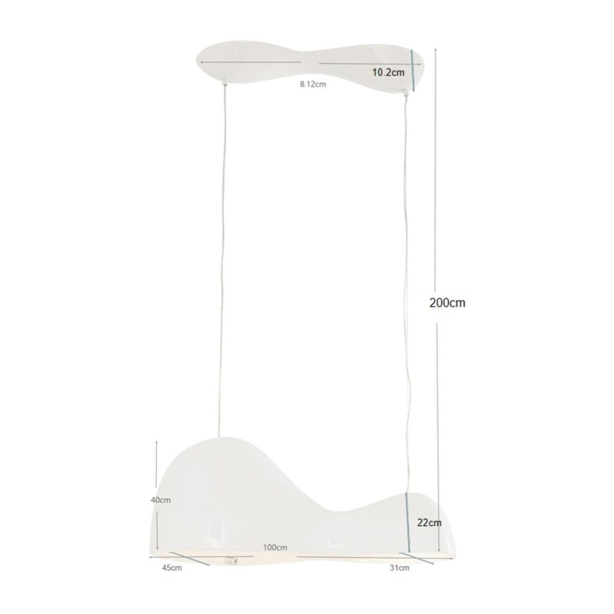 Suspension Cloud Beam Double 100cm blanche Kare Design