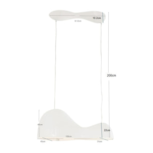 Suspension Cloud Beam Double 100cm blanche Kare Design