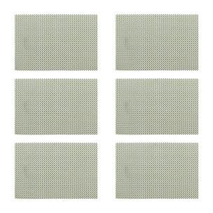 Lot de  6 sets de table tissé en PVC vert 45x30cm