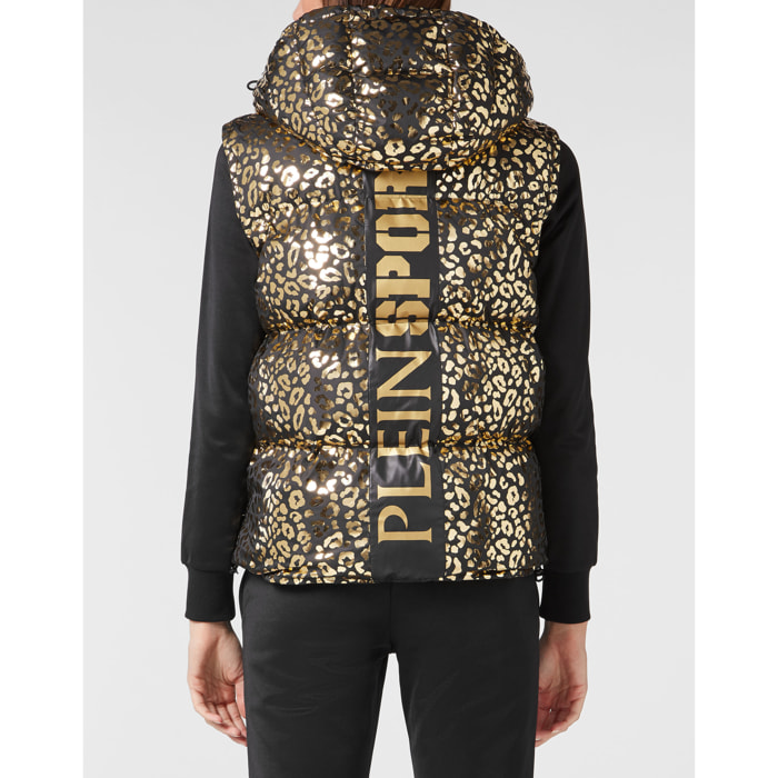 PLEIN SPORT Chaleco de plumón LEOPARD
