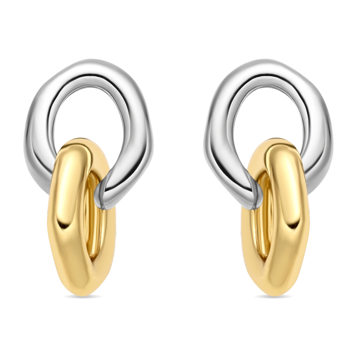Pendientes acabado en rodio, Oro Amarillo y Rosa de 18K