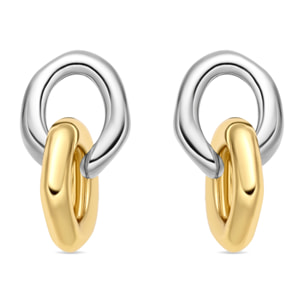 Pendientes acabado en rodio, Oro Amarillo y Rosa de 18K