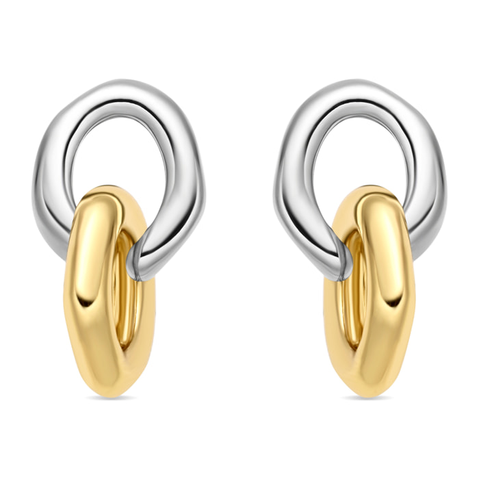 Pendientes acabado en rodio, Oro Amarillo y Rosa de 18K