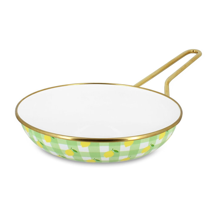 Poêle 20cm en acier émaillé avec motif citron - tous feux VICHY