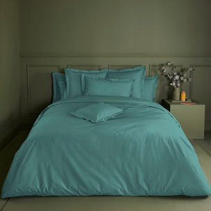 Drap housse b46 percale de coton 90 fils/cm² uni Olana emeraude