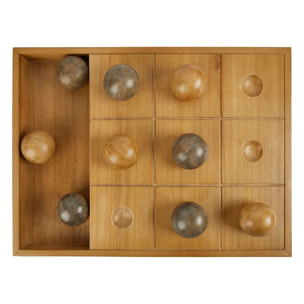 Jeu de morpion Jehan 40x30x4cm bois naturel