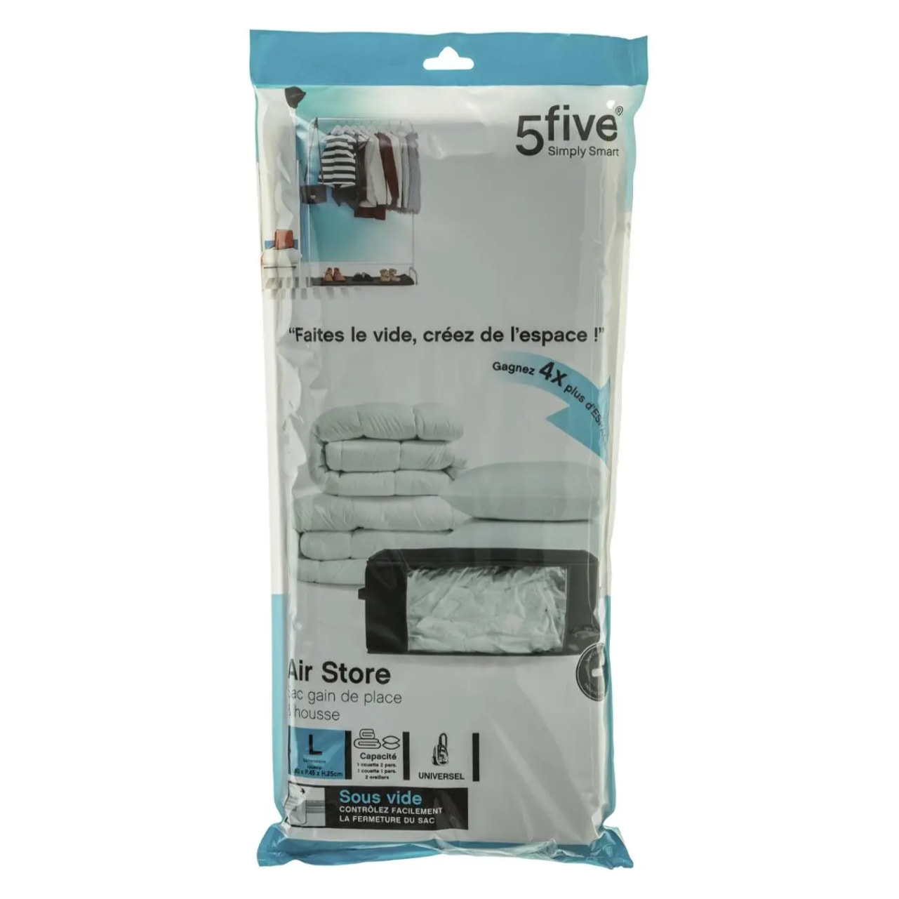 Housse rangement sous vide 60x40x25cm "Air-Store"