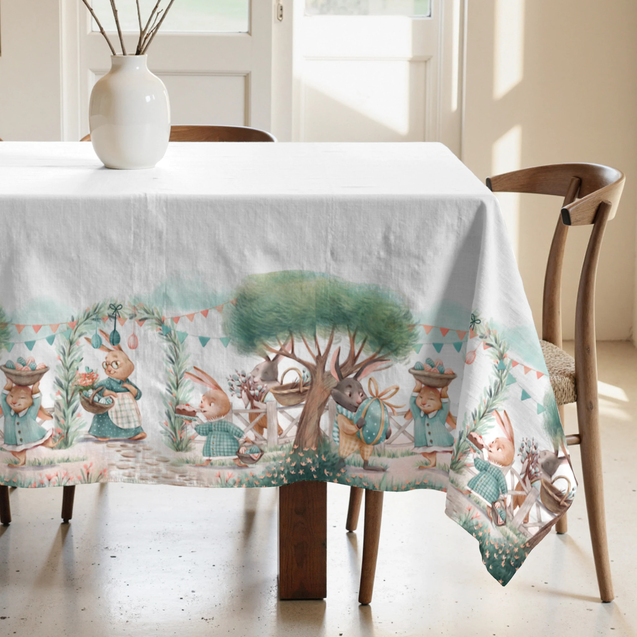Nappe anti-taches 100% coton Easter 1